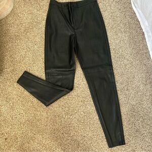 Black skinny leather pants